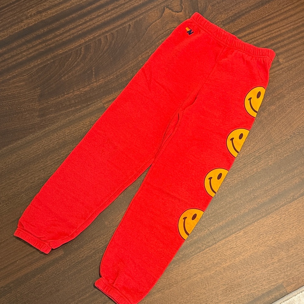 Aviator Nation Kids Jogger Pants with Smiley Design